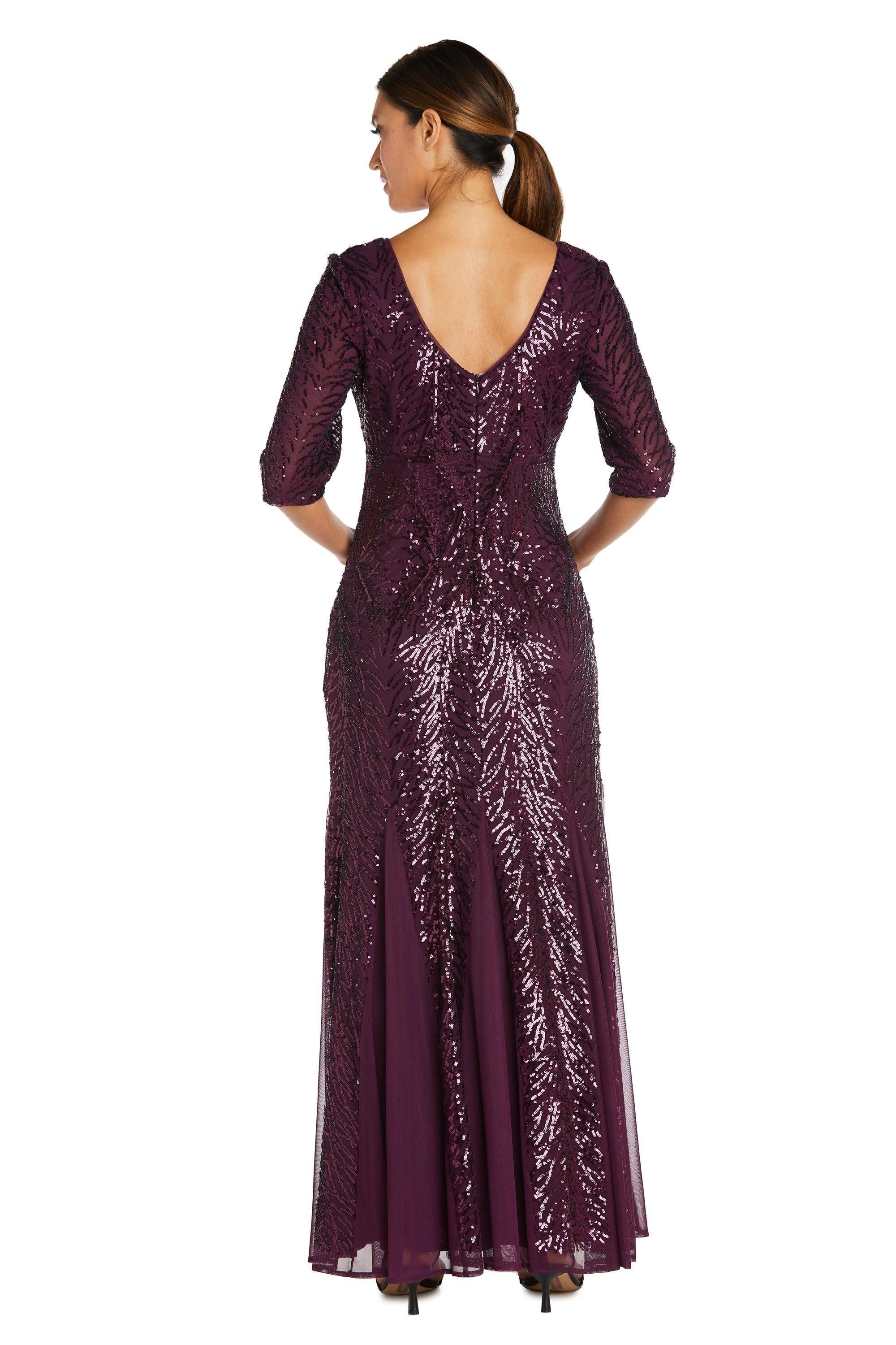 Wine 10P R&M Richards 7565P Long Formal Petite Beaded Dress Sale
